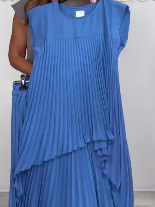 Sherry™ Pleated Midi Top & Wide-Leg Pants Set | Elegant Two-Piece Set