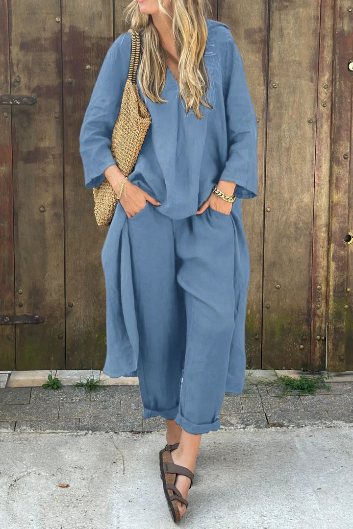 Carolyn™ Chic and Comfortable Set | Coordinated Top and Relaxed-Fit Bottoms