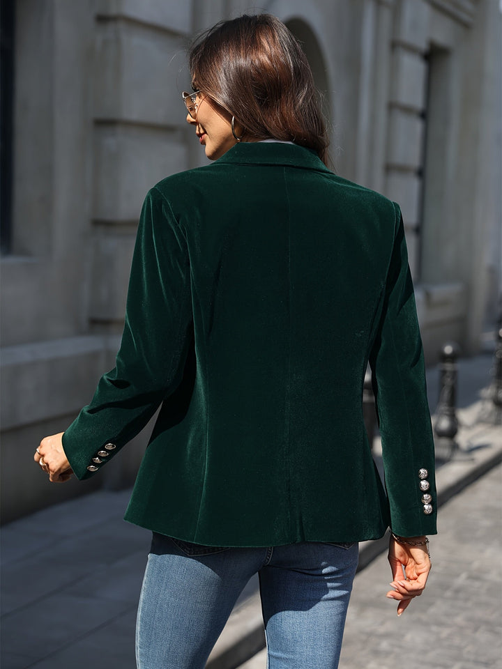 Dames Blazer van Fluweel met Gouden Knopen