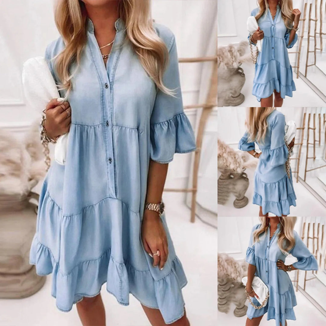 Grace - Ruffle shirt dress