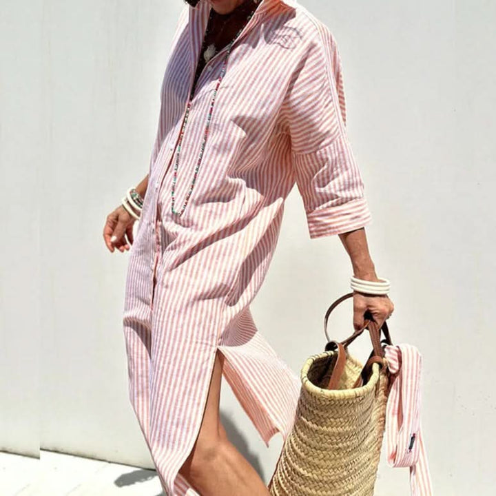 Barbara - Summer Dress with Elegant Stripes