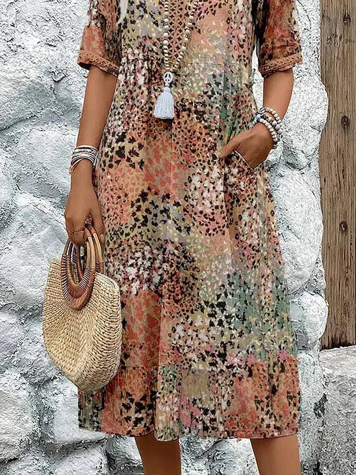 Rose - Vibrant Mid Length Dress