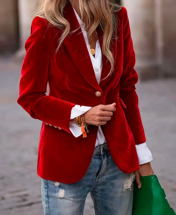 Elegant Women’s Velvet Blazer