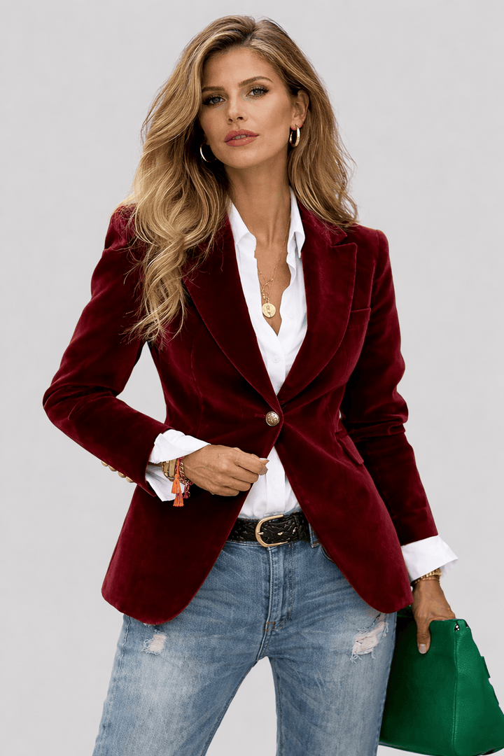 Elegant Women’s Velvet Blazer
